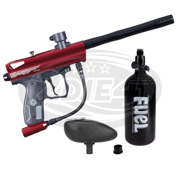 Spyder Victor Paintball Markierer rot Sparpaket inkl. Hopper und 0,8l 200 Bar HP System