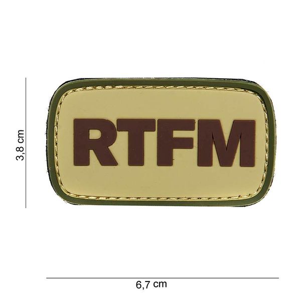 3D PVC Rubber Patch RTFM Klett Abzeichen Applikation