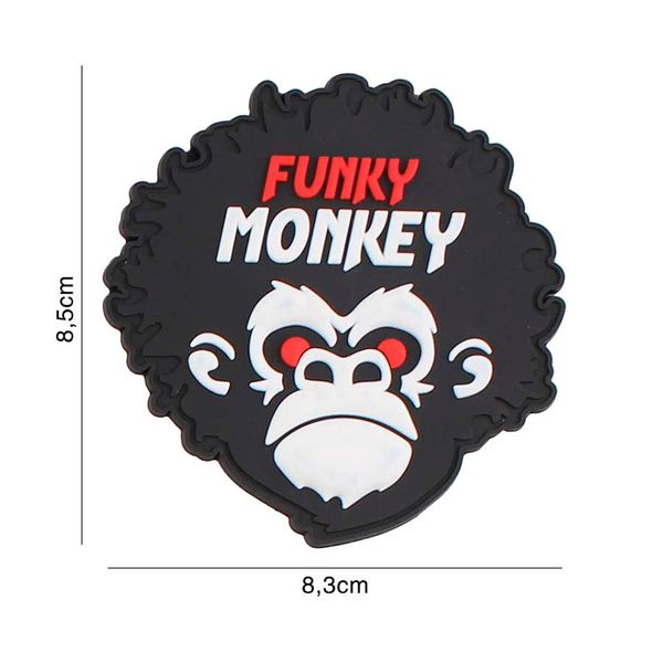 3D PVC Rubber Patch Funky Monkey Klett Abzeichen Applikation