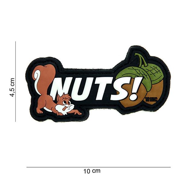 3D PVC Rubber Patch Nuts weiß