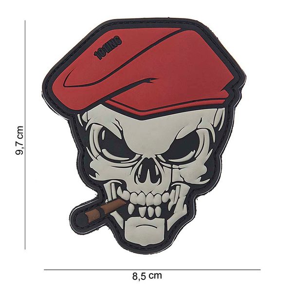 3D PVC Rubber Patch Skull Zigarre