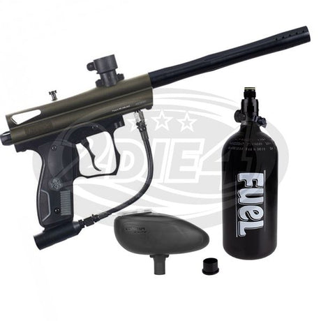 Spyder Victor Paintball Markierer oliv Sparpaket inkl. Hopper und 0,8l 200 Bar HP System