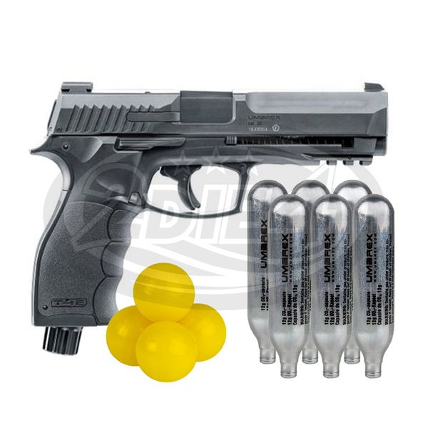 Umarex T4E HDP 50 TP50 Pistole Gen2 Sparpaket inkl. 6 CO2 Kapseln und 500 Stück Paintballs Cal.50
