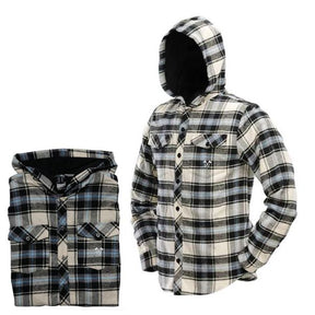 Dye Hooded Flannel Blue/ Tan