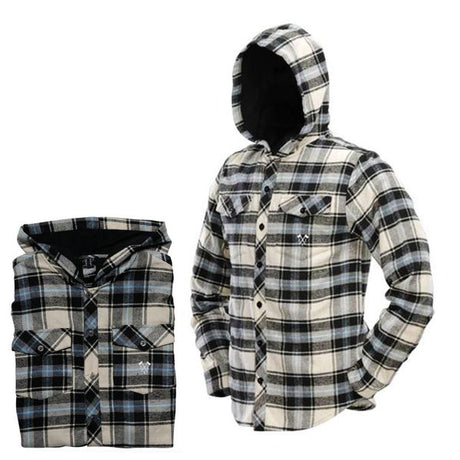 Dye Hooded Flannel Blue/ Tan