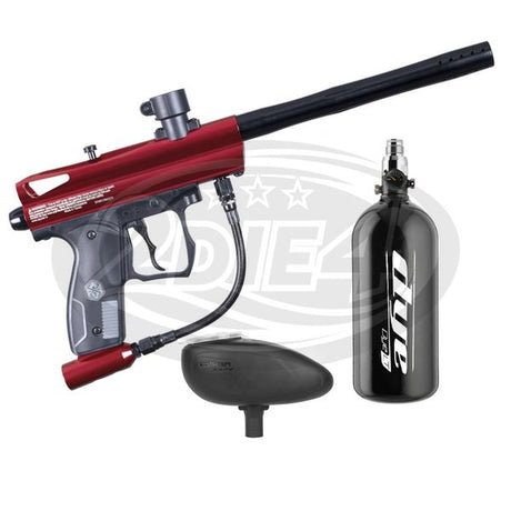Spyder Victor Paintball Markierer rot Sparpaket inkl. Hopper und 0,8l 200 Bar HP System