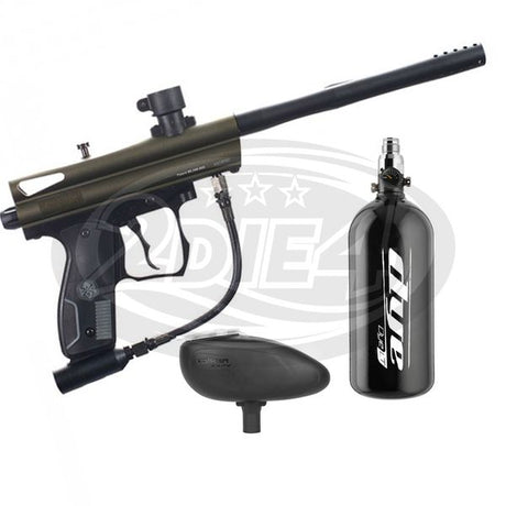 Spyder Victor Paintball Markierer oliv Sparpaket inkl. Hopper und 0,8l 200 Bar HP System