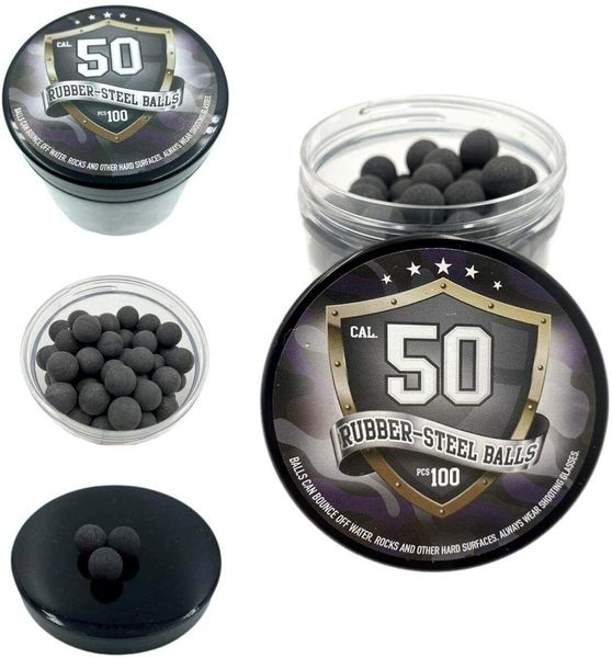 Rubber Steel Balls Gummi/Metall-Gemisch, 50cal., 100 Stück, Training, T4E, RAM