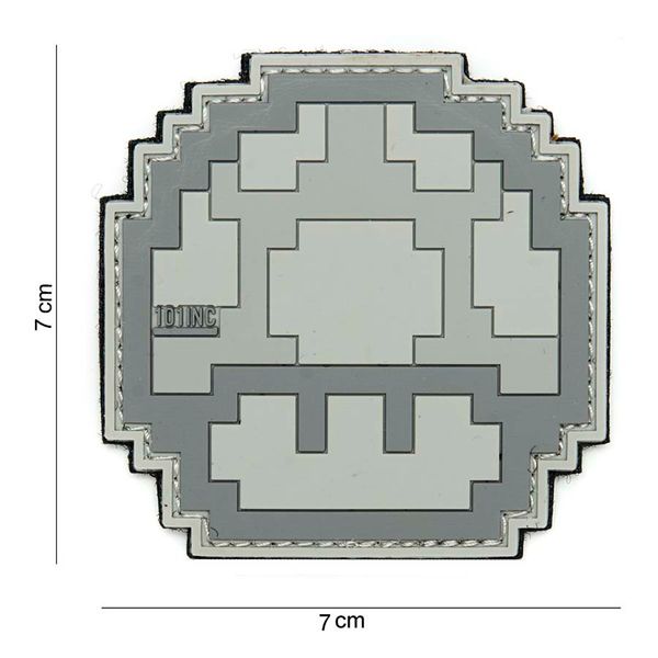 3D PVC Rubber Patch Mushroom, grau