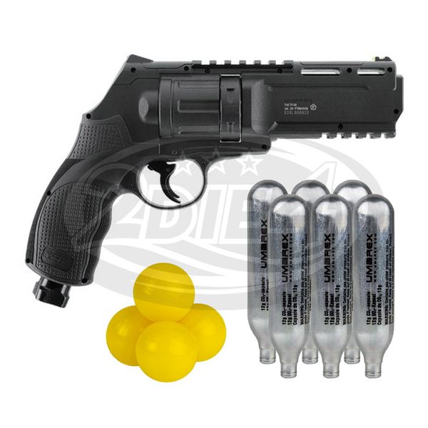 Umarex T4E TR 50/ HDR 50 Revolver Gen 2 Sparpaket inkl. 6 CO2 Kapseln und 500 Stück Paintballs Cal.50