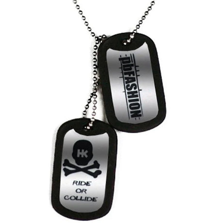 HK Army Dog Tags - Ride or Collide, silber