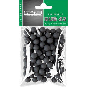 T4E Performance Rubberballs RUB43 cal43 100Stück, schwarz
