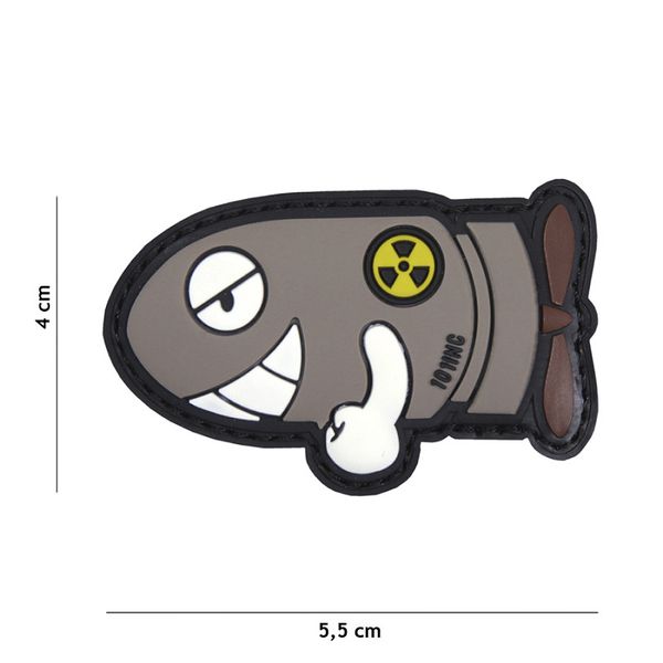 3D PVC Rubber Patch Funny Torpedo grau